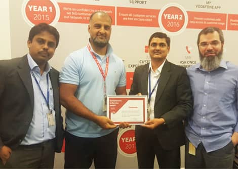 Vodafone Qatar presents Covalense with Commitment to Services Award KPMG (deputed by Vodafone Qatar)